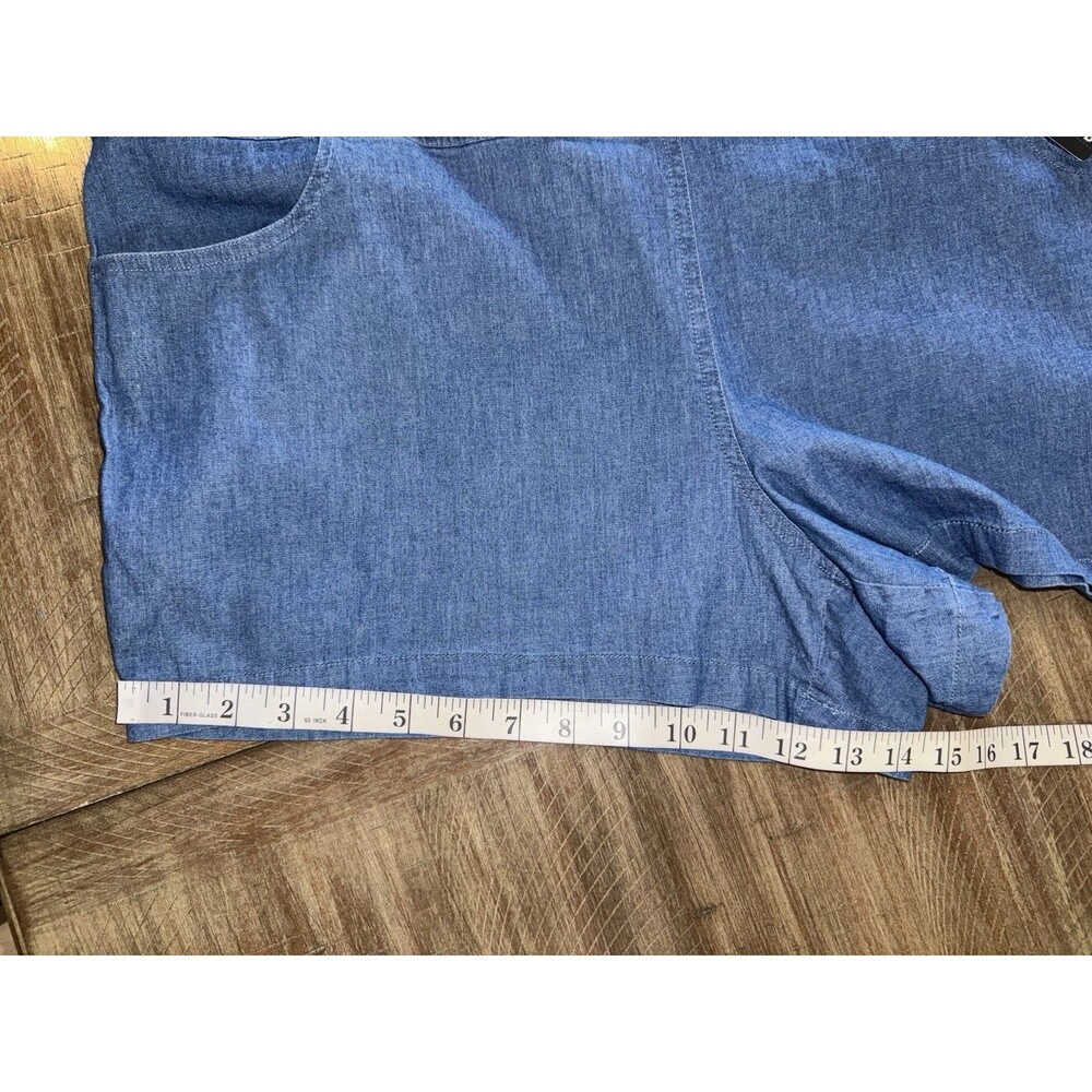 NWT Torrid Blue Chambray Denim Shortalls Overalls Square Neck Size 1X 14-16 NEW - Picture 11 of 16